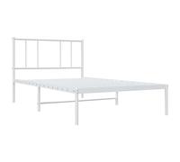 vidaXL Bedframe met hoofdbord metaal wit 100x190 cm352523 Blanc G