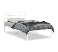 Vidaxl Cadre De Lit Métal Sans Matelas Et Tête De Lit Blanc 107x203 Cm Blanc