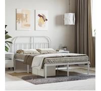 vidaXL Cadre de lit en métal 120x190 cm blanc avec tête de lit 353681
