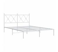 vidaXL Cadre de lit métal sans Matelas et tête de lit Blanc 140x190 cm