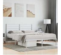 vidaXL Cadre de lit en métal avec tête de lit 140x190 cm Blanc 352368