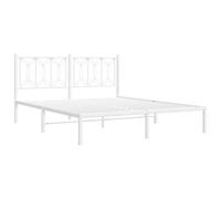 vidaXL Cadre de lit en métal sans matelas ni tête de lit Blanc 160x200 cm