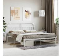 vidaXL Cadre de lit métal sans matelas et tête de lit blanc 180x200 cm 353688