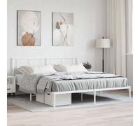 Vidaxl Cadre De Lit Métal Sans Matelas Et Tête De Lit Blanc 183x213 Cm Blanc