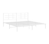 vidaXL Cadre de lit métal 193x203 cm sans matelas avec tête de lit blanc
