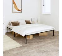 Vidaxl Cadre De Lit Métal Sans Matelas Noir 140x200 Cm Noir