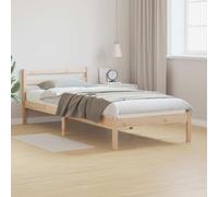 vidaXL Cadre de Lit Minimaliste en Bois de Pin Massif Finition Naturelle pour Adultes | 210 X 90 cm Solution de Couchage Durable Intérieure avec Assemblage Facile Mobilier Moderne et Stylé Solide