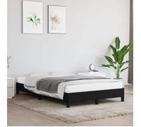 vidaXL Cadre de lit moderne noir tissu sommier design 120x200 cm chambre à coucher lit sans matelas solide économique durable