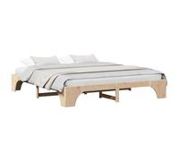 vidaXL Cadre de lit Naturel 180 x 200 cm Pin Massif, Cadre de lit rectangulaire en pin, Design Moderne et Fonctionnel, mobilier de Sommeil Solide et Durable