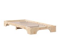 vidaXL Lit Minimaliste en pin Naturel | 100 x 200 cm. Design Durable pour Adultes, Parfait pour Une Chambre. Style élégant et Simple. Construction Robuste. Meuble Essentiel, Cadre de lit Flexible.