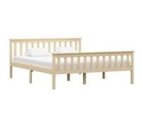 vidaXL Cadre de lit Naturel Bois de pin massif 160x200 cm naturel G