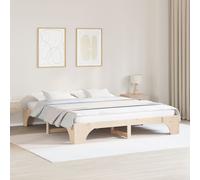 vidaXL Cadre de lit Pin Massif 180 x 200 cm Bois Massif en pin, Station de Sommeil Moderne, lit Flexible pour Un relooking de Chambre, Cadre stylé, Structure Solide pour des Nuits paisibles.