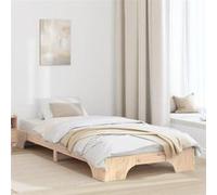 vidaXL Cadre de Lit Naturel Bois de pin massif 75 x 190 cm Simple