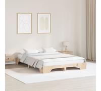 vidaXL Cadre de lit King Size Naturel – Bois de pin massif durable