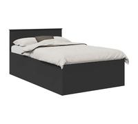 vidaXL Cadre de lit Noir 120 x 190 cm Bois d'ingénierie, Chambre, Rectangulaire, Meubles et Accessoires Modernes et Durables pour Un Appartement Minimaliste, Élégant et Fonctionnel