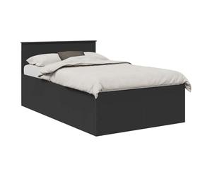 vidaXL Cadre de lit Noir 120 x 190 cm Bois d'ingénierie, Chambre, Rectangulaire, Meubles et Accessoires Modernes et Durables pour Un Appartement Minimaliste, Élégant et Fonctionnel