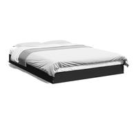 vidaXL Cadre de lit Noir 120x190 cm Bois d'ingénierie, Meuble de Chambre à Coucher, sommier, lit de Palette, lit, lit Double, lit à Panneaux