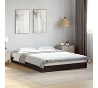 vidaXL Cadre de lit noir 140x200 cm bois d'ingénierie, meuble de chambre à coucher, sommier, lit de palette, lit, lit 842022 Noir G