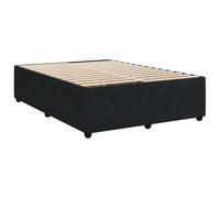 vidaXL Cadre de lit plateforme rembourré Velours Noir 160x200 cm avec sommier