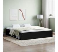 vidaXL Cadre de lit sans matelas noir 180x200 cm