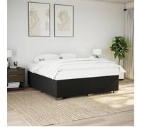 vidaXL Cadre de Lit Noir 200x200 cm Tissu sommier cadre de lit plateforme cadre de lit rembourré meuble de chambre à 3284501
