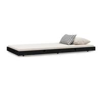 Vidaxl Cadre De Lit Noir 75x190 Cm Bois De Pin Massif Marron