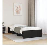 vidaXL Cadre de lit noir 90x190 cm bois d'ingénierie meuble de chambre à coucher lit simple sommier lit cadre de lit 3295703