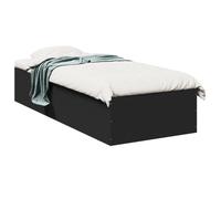 vidaXL Cadre de lit noir 90x190 cm bois d'ingénierie, meuble de chambre à coucher, sommier, lit à panneaux, lit, lit simple,
