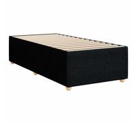 vidaXL Cadre de lit Noir 90x190 cm Simple Tissu, sommier, Cadre de lit Plateforme, Cadre de lit rembourré, Meuble de Chambre à Coucher, Cadre de lit Simple
