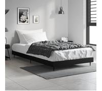 vidaXL Cadre de lit noir 90x200 cm bois d'ingénierie 832270