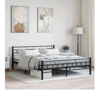 vidaXL Cadre de lit Noir Acier 160 x 200 cm
