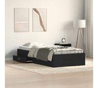 Vidaxl Cadre De Lit Noir Chêne 90x190 Cm Bois D'ingénierie Noir