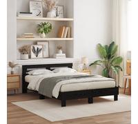 vidaXL Cadre de lit noir Chêne noir Bois 140 x 190 cm Durable 3333953