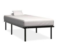 Cadre de Lit Noir Métal 90x200 cm Sommier à Lattes Simple Adulte Maison vidaXL