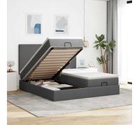 VidaXL Cadre de lit ottoman avec matelas bleu 180x200 cm tissu cadre de lit vida