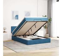 Vidaxl Cadre De Lit Ottoman Avec Matelas Bleu Foncé 140x190 Cm Velours Bleu