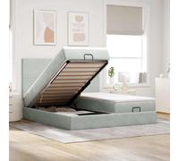 VidaXL Cadre de lit ottoman avec matelas bleu foncé 180x200 cm velours vidaXL