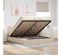 VidaXL Cadre de lit ottoman avec matelas crème 180x200 cm tissu