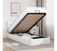 VidaXL Cadre de lit ottoman avec matelas gris 140x200 cm similicuir vidaXL