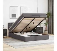 VidaXL Cadre de lit ottoman avec matelas gris 140x200 cm similicuir vidaXL