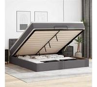 vidaXL Cadre de lit ottoman avec matelas gris 180x200 cm similicuir, cadre de lit, cadre de lit rembourré, cadre de lit 3312170 Gris