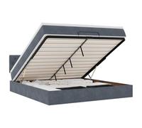 vidaXL Cadre de lit Ottoman avec Matelas Gris foncé 160x200 cm Velours