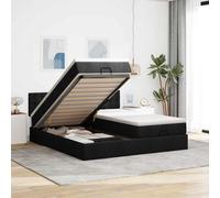 VidaXL Cadre de lit ottoman avec matelas gris foncé 180x200cm tissu vidaXL
