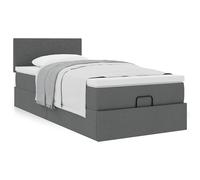 vidaXL Cadre de lit ottoman avec matelas gris foncé 90x190 cm tissu