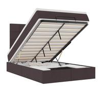 vidaXL Cadre de lit Ottoman avec Matelas Marron foncé 120x190 cm Tissu