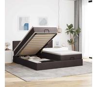 VidaXL Cadre de lit ottoman avec matelas marron foncé 180x200 cm tissu vidaXL