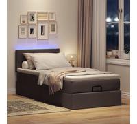 vidaXL Cadre de lit ottoman avec matelas marron foncé 90x190 cm tissu