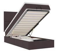 vidaXL Cadre de lit Ottoman avec Matelas Marron foncé 90x190 cm Tissu, Cadre de lit, Cadre de lit rembourré, Cadre de lit Ottoman Simple