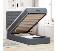 VidaXL Cadre de lit ottoman avec matelas noir 100x200cm velours cadre de lit vid