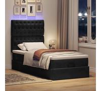 VidaXL Cadre de lit ottoman avec matelas noir 100x200cm velours cadre de lit vid